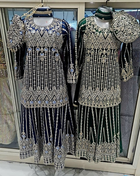 Girls embroidered sharara Suit