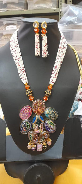 Long Necklace with Earrings