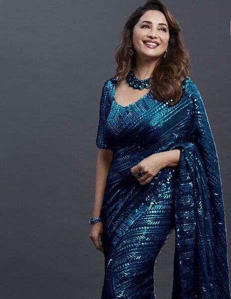 Women's Sequins Silk Fancy Saree