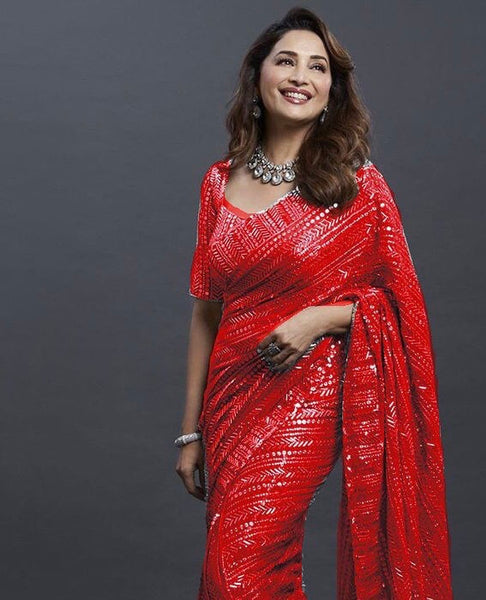 Women's Sequins Silk Fancy Saree