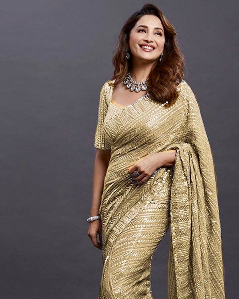 Women's Sequins Silk Fancy Saree